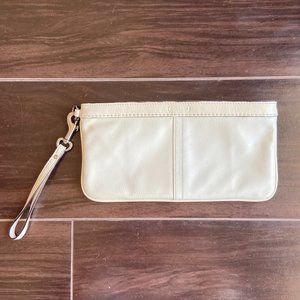 Coach Ivory Patent Leather Clutch Wristlet, VG